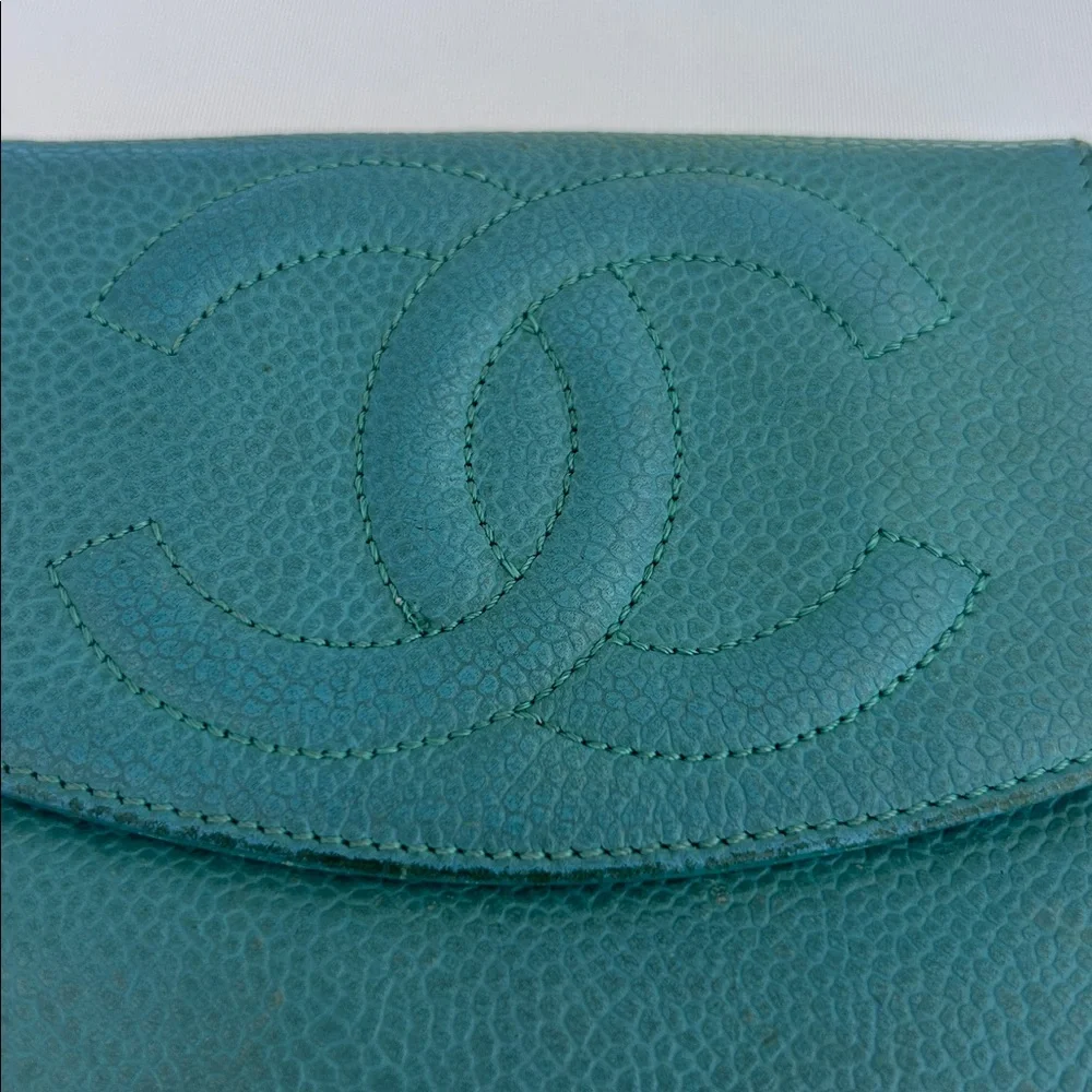 CHANEL Aqua Leather Compact Wallet 3